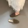 Mocasines Planos Retro de Ante para Mujer, Mocasines sin Talón Deslizables para Uso en Exteriores, Primavera/Verano 2026