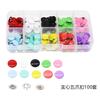 Broche Hueco de Cinco Garras 27 Juegos 9.5mm Redondo Hierro Cobre Acero Broche de Presión Plateado DIY Paquete Pequeño