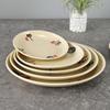 Plato de melamina para buffet de hotel y restaurante, plato redondo de plástico para cocinar, imitación de porcelana, plato para comida rápida, vajilla comercial
