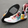 Zapatos de ciclismo sin cierre para bicicleta de montaña hombres y mujeres graffiti zapatos de carretera para ciclismo suela dura zapatos de ciclismo dinámicos zapatos de ciclismo