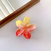 Grampo de Cabelo Plumeria Colorido Galvanizado Transfronteiriço com Acabamento de Luxo, Presilha de Garra Flor, Presilha Lateral, Presilha Meia Cabeça, Presilha Tubarão para Traseira da Cabeça
