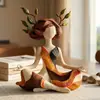 Artesanía de resina creativa transfronteriza figura de estatua de chica de yoga adorno de decoración de escritorio para sala de estar del hogar