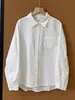 2026 algodón puro solapa color liso clásica básica bolsillo camisa primavera nueva moda versátil mujer simple camisa