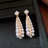 Pendientes Vintage de Plata con Perla Redonda en Forma de Gota de Agua Estilo Francés, Pendientes de Lujo Ligero de Gama Alta con Diseño de Mediados de Siglo, Accesorios Versátiles para Orejas