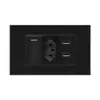 Ventas Directas de Fábrica Panel de Enchufe e Interruptor Tipo 118 Brasileño 1 Abierto Dos Posiciones Enchufe USB Exportación Aleación de Aluminio Blanco Dorado Negro
