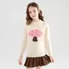 Suéter Espeso para Niños y Niñas, Jacquard de Champiñones Otoño e Invierno Camiseta Base de Punto para Bebé, Suéter 100% Lana Pura, Suave y Acogedor