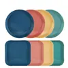 Plato para Escupir Huesos de Paja de Trigo Cuadrado Plano 15cm Plato para Frutas y Snacks Anticaída Regalo Se Puede Imprimir con Logo