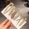 Presilhas de Cabelo de Pena e Pérola Estilo Francês Mais Vendidas, Presilhas Jacaré, Conjunto de Seis Peças Estilo Ins, Presilhas Laterais para Franja, Acessórios de Cabelo, Novo Produto Popular