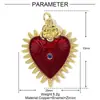 Moda Europeia e Americana Cor Mista Gradiente Amor Gota de Óleo Pingente Diy Colar Coração Ins Feminino Pingente de Joia Zircônio de Cobre