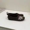 Novedades de Primavera [En Stock] Zapatos Planos Estilo Birkenstock Vintage con Adorno de Ganchillo, sin Cordones, Punta Redonda