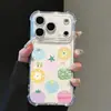 Adequado para Apple 17PROMAX Cor Transparente Pontos Redondos Estrelas Frutas iPhone16 Quatro Cantos Anti-queda Concha Espacial 15