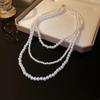 Collar elegante francés con forma de gota de agua y perlas de circonita, cadena de clavícula ligera de lujo para uso diario, collar nuevo que combina con todo.