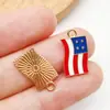 Venda Quente Transfronteiriça Pingente de Gota de Óleo Ouro KC Bandeira Americana Chapéu Estrela de Cinco Pontas Balão de Ar Quente Acessórios de Joias Criativas DIY