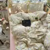 Juego de Cuatro Piezas Grado Madre y Bebé Clase A Algodón Puro Todo Algodón 2026 Nuevo Juego de Sábana Funda Nórdica Funda para Almohada Juego de Tres Piezas para Dormitorio 4