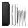 Novo aço inoxidável acne agulha 8 peças acne agulha cravo agulha beleza agulha célula clipe acne clip set