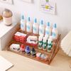 Caixa de Armazenamento de Mesa Plástico Prateleira de Armazenamento de Três Camadas Multifuncional Cosméticos Estudante Grande Capacidade Prateleira de Armazenamento Mesa de Maquiagem