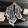 Pañuelo Cuadrado Grande de Seda Oblicua Estilo Británico 90 Estampado de Cebra Seda Moda Bufanda Chal Versátil