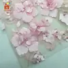 Todo hecho a mano tridimensional DIY posicionamiento de cuentas de grapa bordado en tela punto de malla tela de bordado láser