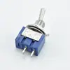 Interruptor de Palanca Pequeño Mts-101 Azul de 2 Pines y 2 Posiciones, Apertura 6mm, 6A 125V
