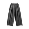 Marca de diseñador ButterTiger, pantalones anchos de moda con detalle de botones, pantalones largos a rayas drapeados y plisados para hombre, BK65