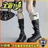 Botas de Caballero Retro Elegantes, Dulces y de Moda con Lazo y Tacón Grueso para Mujer en Otoño e Invierno con Diseño de Estilo Hada