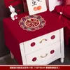 Pano de Cobertura para Mesa de Cabeceira do Quarto de Casamento, Decoração de Quarto de Casamento, Pano de Cobertura do Noivo, Pano de Cobertura Vermelho contra Poeira, Suprimentos Decorativos para Casamento