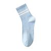 Calcetines de primavera y verano para mujer, sin huesos, para correr, desodorantes antibacterianos 5A, para yoga, deportivos, de tubo medio, estilo universitario a rayas.