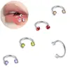 Anillo Súper Brillante de Herradura Perforación Labial F136 Aleación de Titanio Transfronterizo Zirconia Incrustada Perforación Hélice Oído Venta al por Mayor Joyería para Piercings en Stock