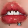 Gato piedra ojo de gato labio uña piedra natural dientes exteriores anillo de labio de acero inoxidable lindo caricatura uña de hueso de oreja perforación corporal humana transfronteriza