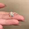Anillo de lujo ligero, nicho, estrella de alta gama, perla y circonita cúbica para mujer, exquisito y moderno, anillo abierto ajustable