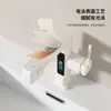 Torneira de Pia com Display Digital Retrátil Branco Leitoso Quente e Frio Totalmente em Cobre Multifuncional Cinza Grafite Torneira de Pia para Água Superior
