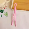 Pingente de chaveiro de corda de nylon estilo ins com cordão trançado na cor dopamina Decoração DIY para acessórios de celular e bolsa