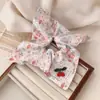 Scrunchie de Lenço Quadrado Vazado de Cereja de Alto Valor, Prendedor de Cabelo Doce para Rabo de Cavalo, Acessório de Cabelo Elástico