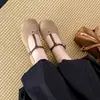 Zapatos Mary Jane redondos estilo coreano para mujer, modelo 2026, bailarinas planas de una correa, zapatos de punta baja de una sola tira, zapatos de abuela de suela blanda