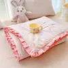 Versión Coreana 2026 Encaje Francés Estampado Floral Madre-Hijo Algodón Puro Doble Capa de Gasa Colcha de Verano Estilo Princesa Fresca Colcha Refrigerante de Verano