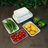 Bandeja desechable para alimentos frescos, caja de embalaje para frutas, verduras y carne de cerdo, bandeja de plástico para alimentos de supermercado, amarilla, una pieza