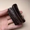 Cuero Madera Gris Adornos de Talla de Madera de Ébano Tallados a Mano, Regalos Artesanales, Bolas de Salud de Talla de Madera Maciza para Regalar