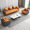Conjunto de sofá e mesa de centro para escritório, design simples, adequado para áreas de recepção de empresas, apartamentos pequenos e como sofá de três lugares para uso em escritório