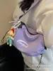 Bolsa de Lona para Mujer, Nueva Moda Verano 2025, Diseño de Nicho, Bolso Cruzado Estilo Coreano, Bolsa Popular Plegada tipo Dumpling de Instagram