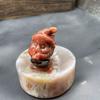 Hombre de Navidad de cristal 3cm piedra natural Papá Noel piedra semipreciosa talla regalo pequeño exquisito