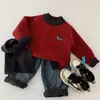 Suéter Mai Bao para Meninos 2026 Inverno Novo Estilo Malha Estilosa Infantil para Crianças Pequenas Roupa Festiva de Ano Novo Tendência