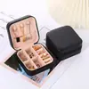 Caja de embalaje personalizada, portátil y elegante, cuadrada, para almacenamiento de pendientes, caja de almacenamiento de embalaje para caja de anillos, joyas y collares, de lujo ligero