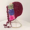 Chapéu de Crochê Puro Algodão, Chapéu Colorido em Degradê, Chapéu de Tricô Estilo Étnico Retrô para Primavera e Outono, Chapéu de Lã Vazado para Verão