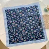 Nuevo Pañuelo Cuadrado Pequeño de Algodón y Lino Floral para Mujer, Artístico, Fresco, Estilo Pastoral Diadema Decorativa, Pañuelo para la Cabeza, Pañuelo para el Cuello, Pañuelo de Seda