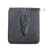 Cartera de Hombre Amazon Patrón Creativo Gran Capacidad Cuero de Vaca Imitación Cera de Aceite Cabeza de Cocodrilo Prensada Cartera Corta con Cremallera