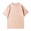 Al por mayor Camiseta de Algodón Puro 260g Hombro Caído Cuello Redondo Manga Corta Verano Estilo Nuevo Unisex Casual Holgada Color Sólido para Hombre