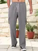 Otoño 2025 Pantalones Casuales Transfronterizos de Pana para Hombre Pantalones Casuales Transpirables de Pierna Ancha Multibolsillos Rectos