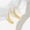 Pendientes minimalistas de gancho para la oreja con forma de lágrima, diseño simple, joyería de nicho de acero de titanio, versátiles y que no se decoloran, venta directa de fábrica