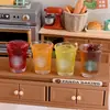 Accesorios de Resina DIY Bebidas en Miniatura Simulación Café Americano Helado Casa de Muñecas Miniaturas para Casa de Muñecas