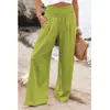 ¡En stock! 2026 Primavera/Verano Europeo y Americano Aliexpress Amazon Casual de Pierna Ancha de Algodón y Lino Populares Holgados Largos para Mujer